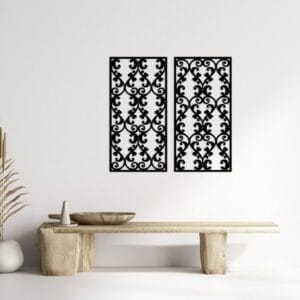 Elegant Scrollwork Wood Wall Art Set 100x80