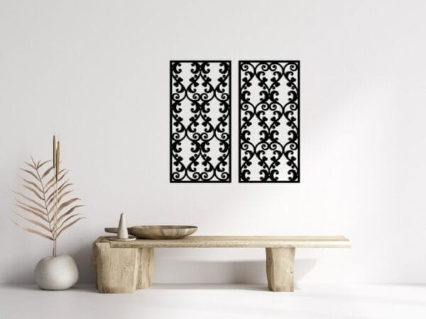 Elegant Scrollwork Wood Wall Art Set 100x80