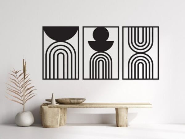 Mid-Century Modern Wood Wall Décor 175x80