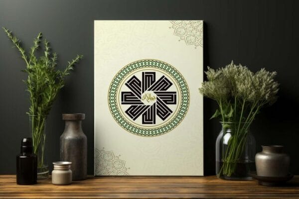 Kufic Calligraphy ?Allah Art Printed On Canvas