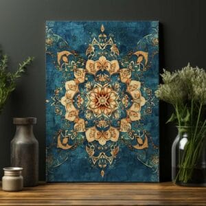 Colorful Design With Design That Says Top Right Corner printed on canvas wall art