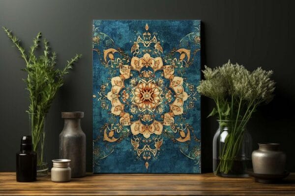 Colorful Design With Design That Says Top Right Corner printed on canvas wall art