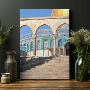 Dome of the Rock Arch Islamic Mosque Printed on canvas wall art