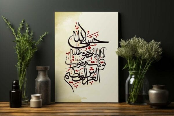 Canvas Wall Art Allah is sufficient for me, there is no god but Him, and He is the Lord of the Mighty Throne