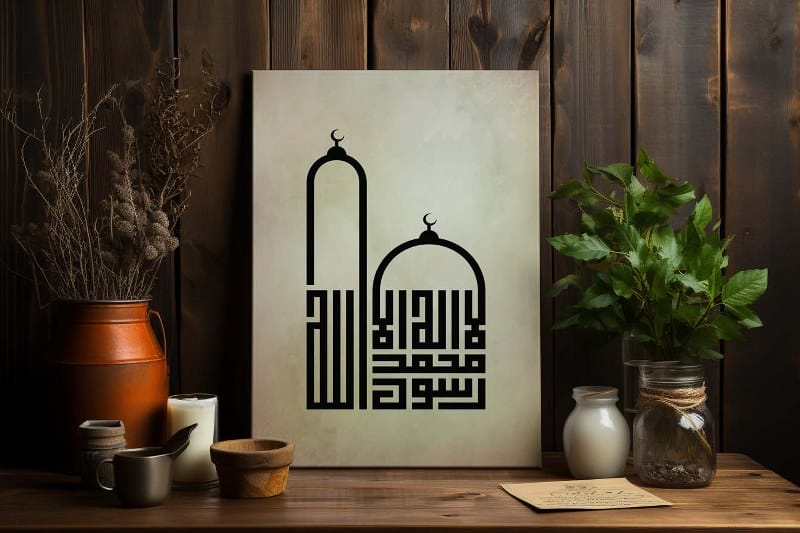 Shahada Islamic Calligraphy Printed on a canvas wall art